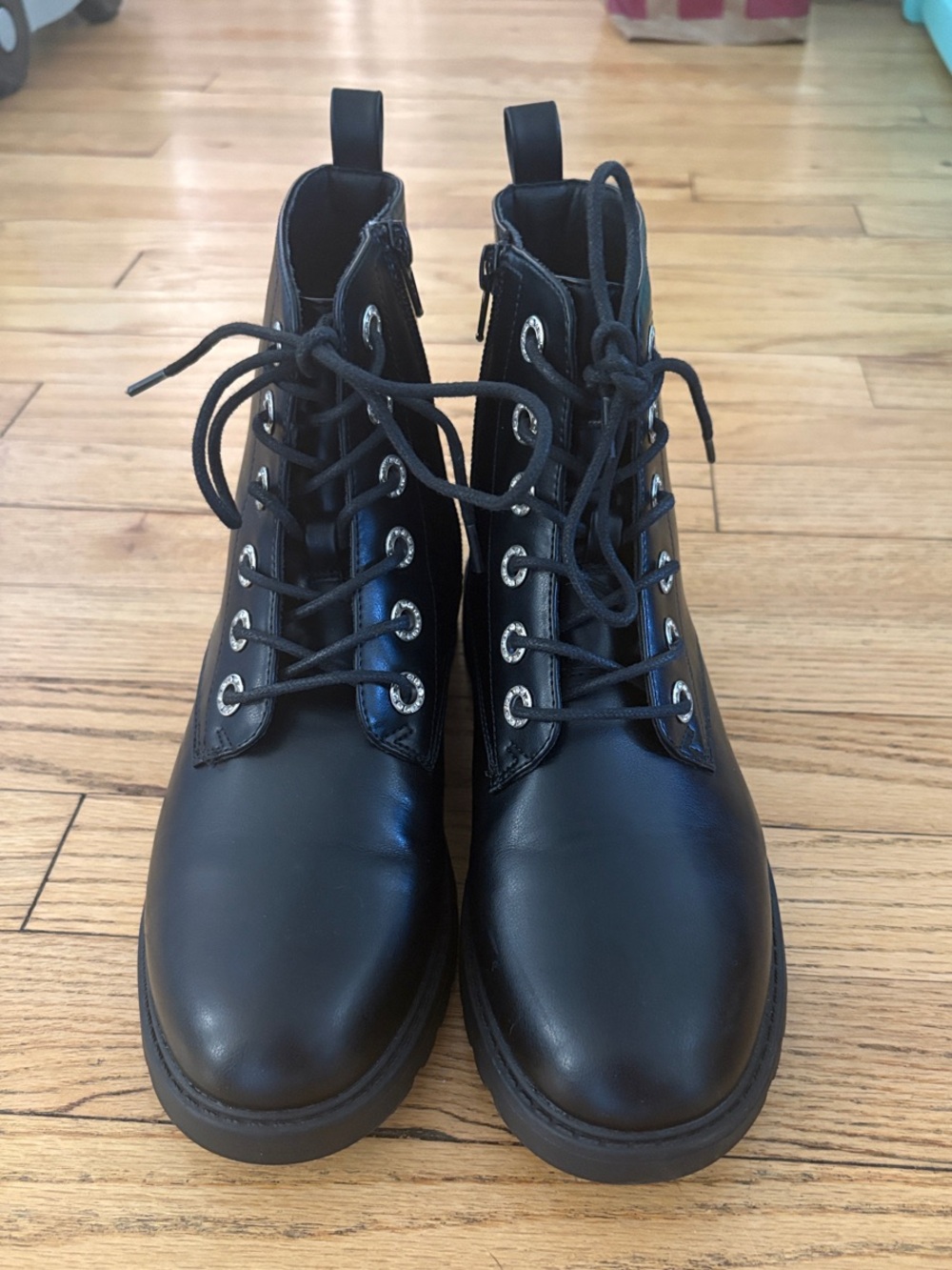Black Lace-Up Combat Boots